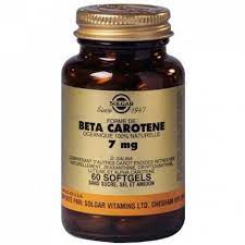 Beta carotene 7mg 60 unités - prépare la peau au soleil - Solgar