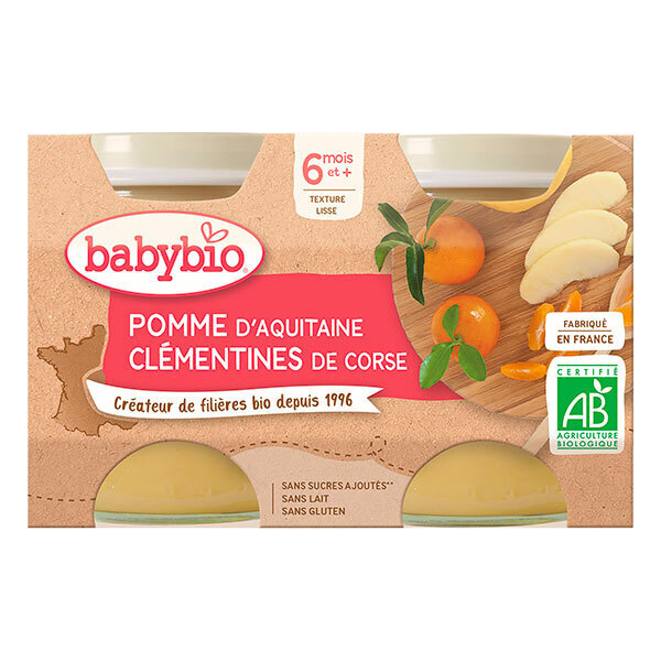 Babybio Pot Pomme Clementines - Des 6 Mois