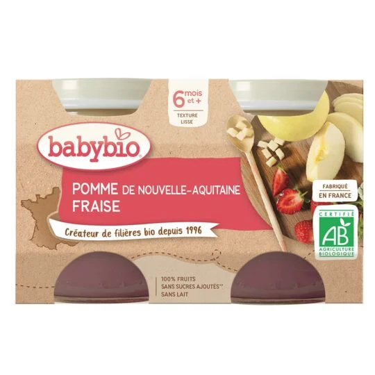 Babybio Pot Pomme Fraise - Des 6 Mois