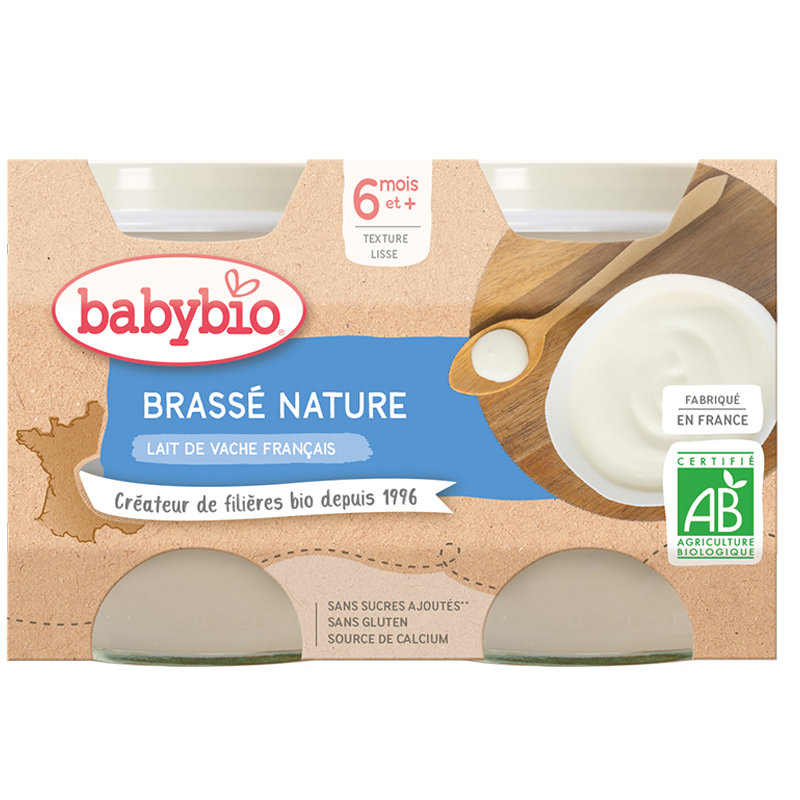 BABYBIO Pot Brassé Nature 2X 130G - DES 6 MOIS