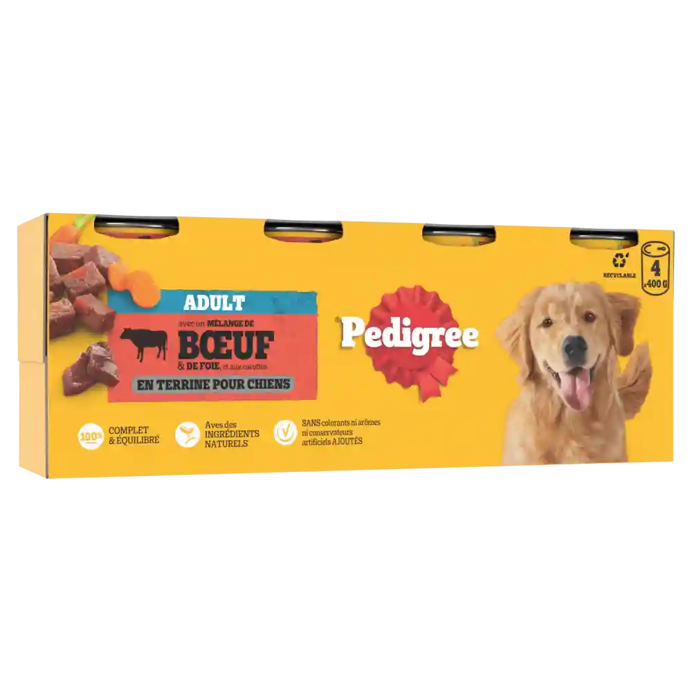 Pedigree boîtes en Terrine Au Boeuf Et Aux Carottes Pour Chien Adulte 