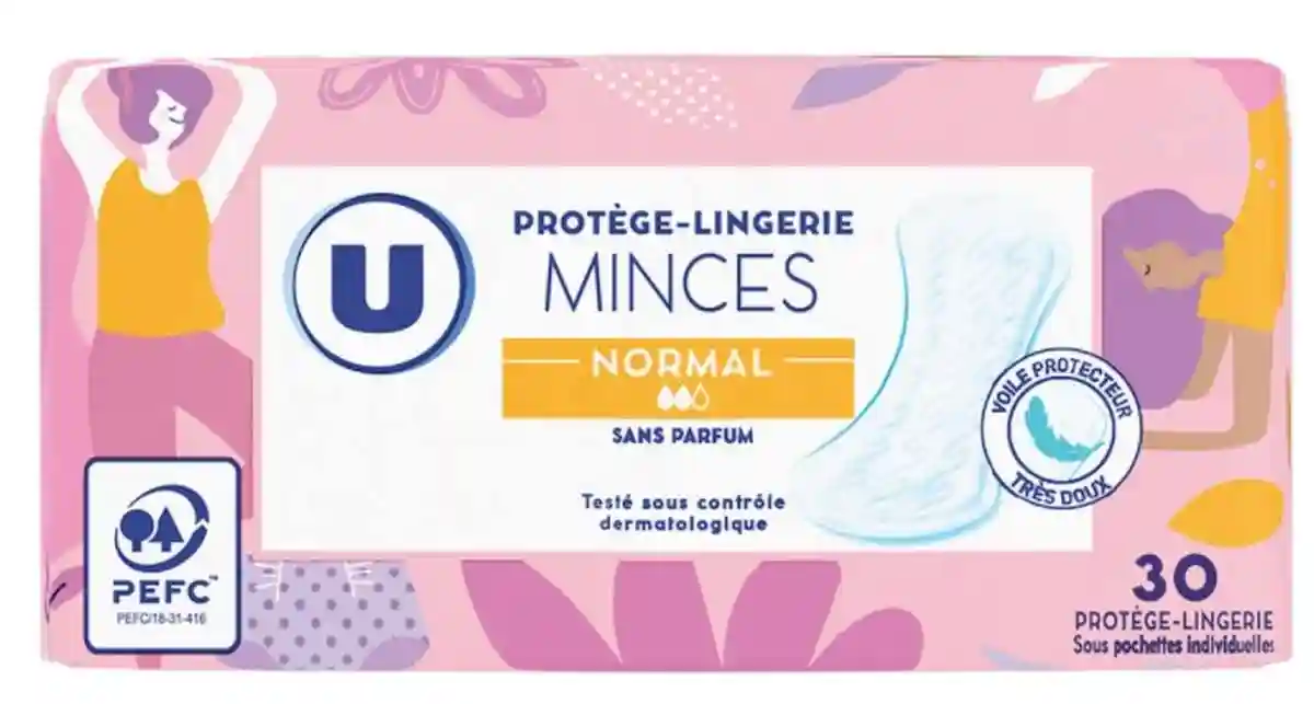 Protège-lingerie minces normal sous pochette individuelle U