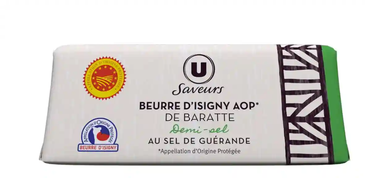 Beurre d'isigny de baratte demi-sel U
