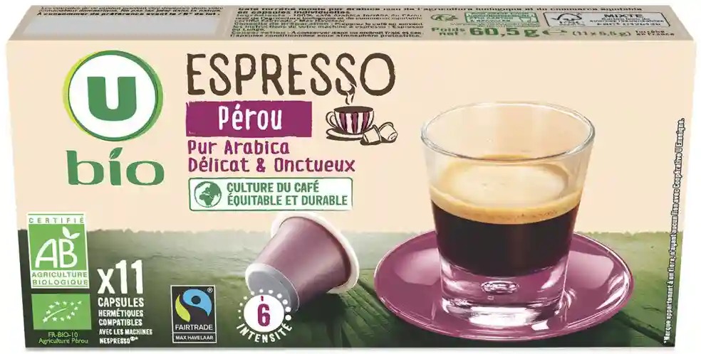 Café bio Espresso Pérou U