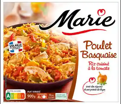 Poulet basquaise et riz cuisiné aux tomates Marie