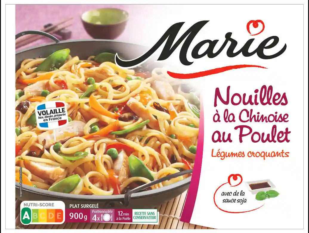 Nouilles à la Chinoise au Poulet, légumes croquants Marie 