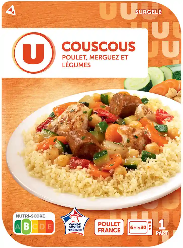 Couscous poulet, merguez et légumes U 