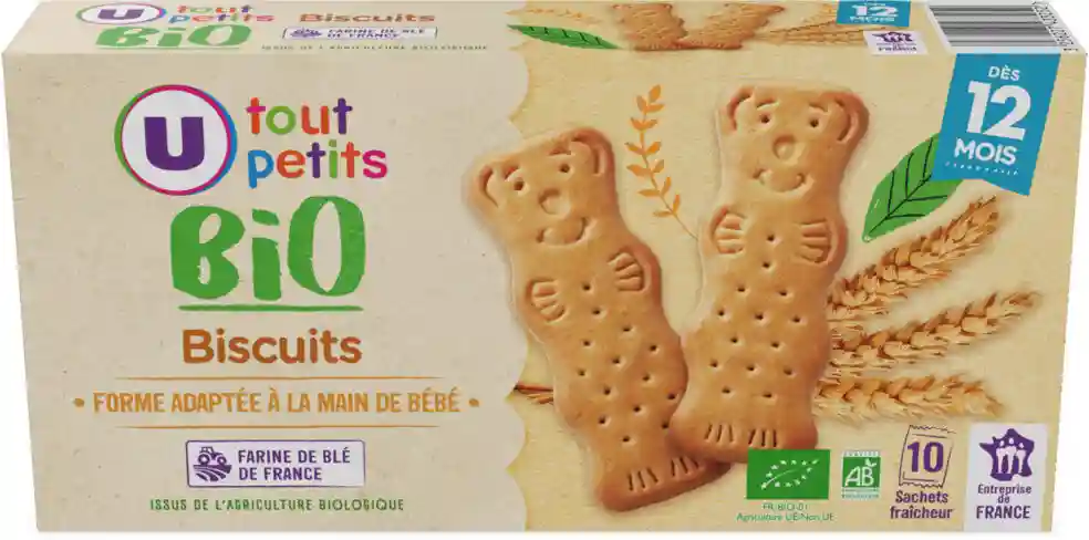 Biscuits bébé croissance nature, dès 12 mois 