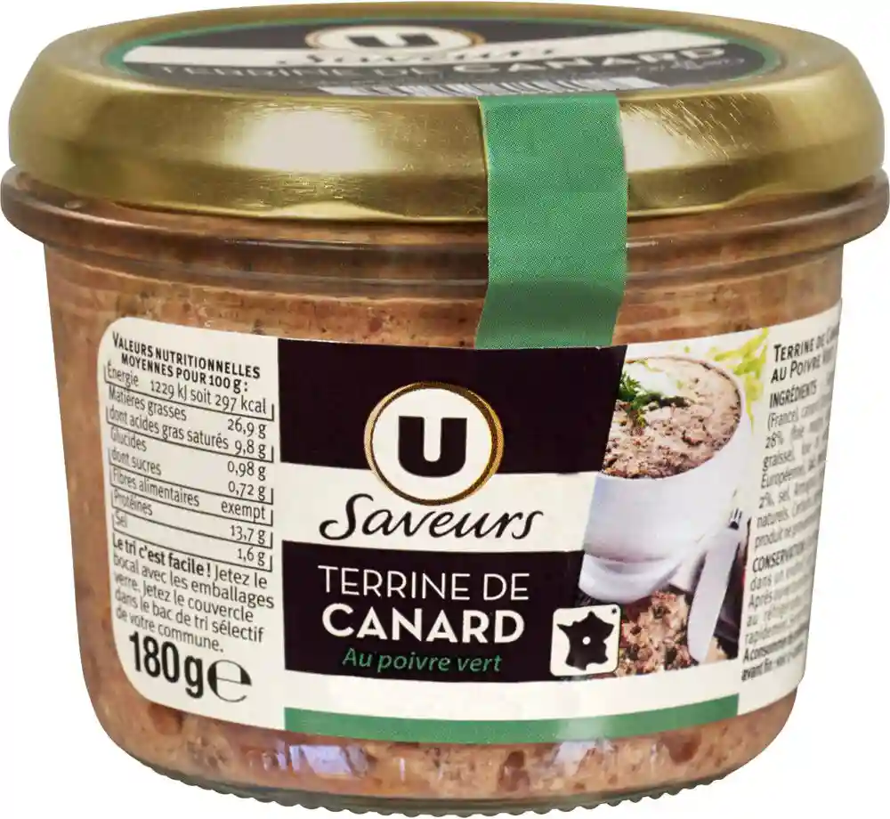 Terrine de canard au poivre vert U 