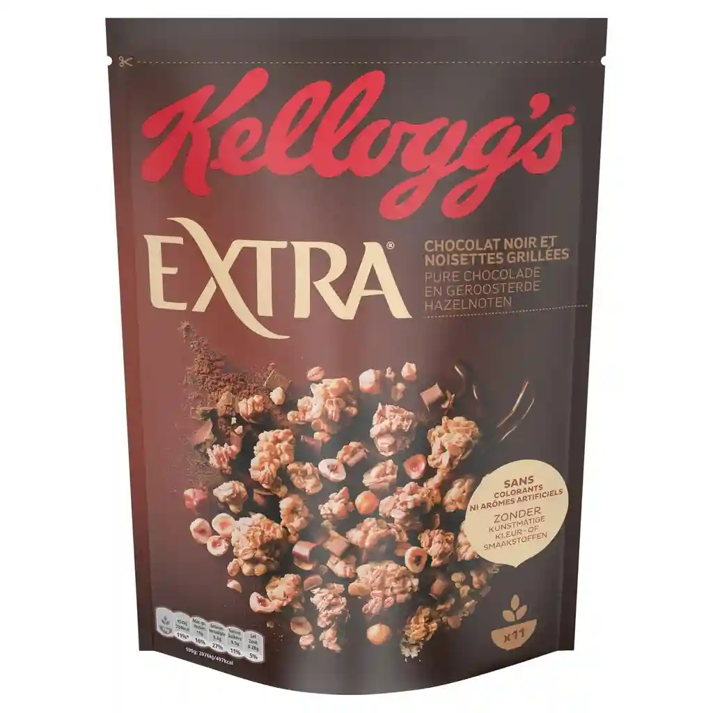 Céréales Kellogs Extra aux Pépites de Chocolat Noisettes