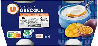 Yaourt à la grecque sur lit de mangue et passion U