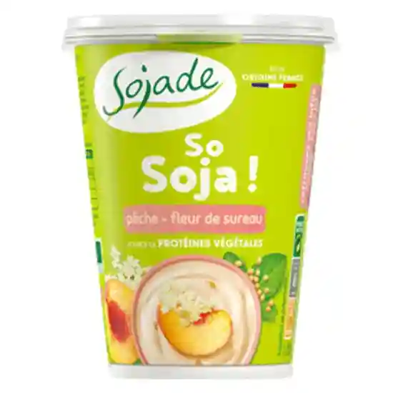 Yaourt au soja goût pêche/sureau 400g - Sojade